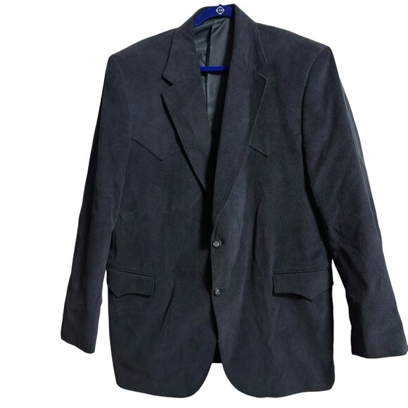 Circle S Men’s Sport Coat 48L Blue CorduroyWestern Blazer Jacket Dallas Texas - Picture 1 of 6